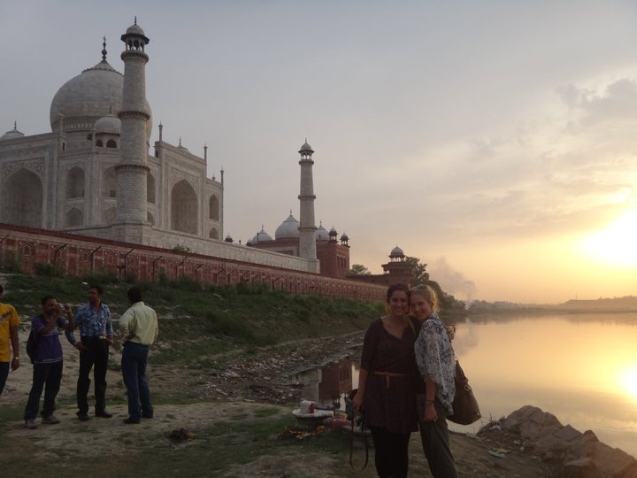 The Taj Mahal and the River Ganges..